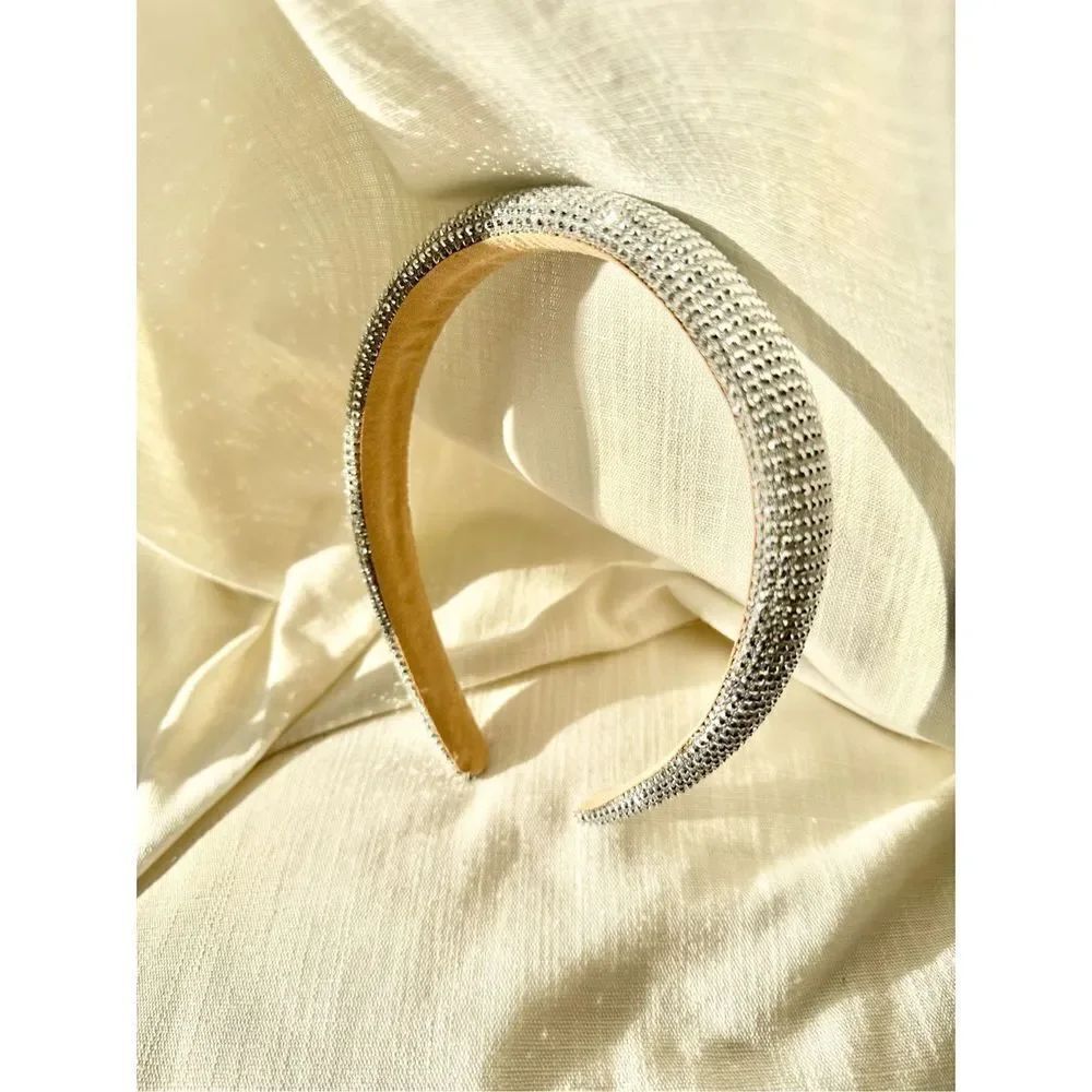 Silver sparkle rhinestone headband Greta for the holidays